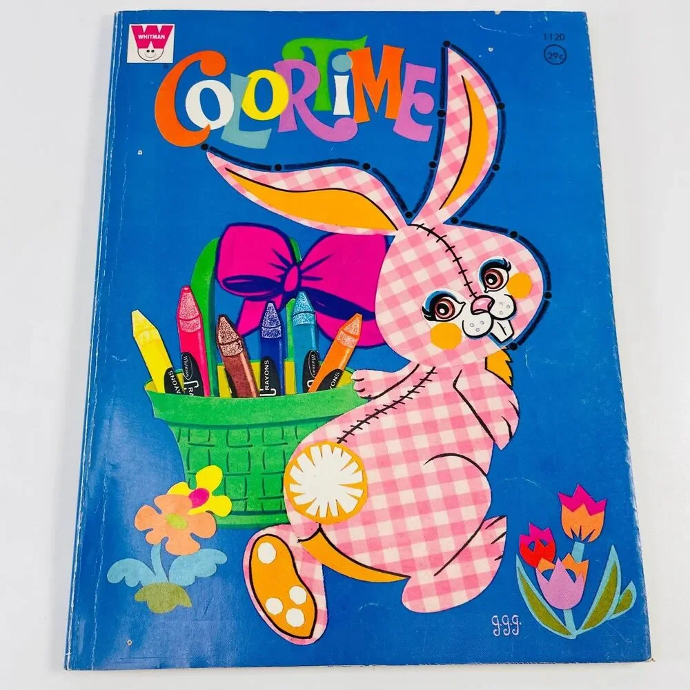 Color Time 1964 Vintage Coloring Book Easter Bunny Whitman 1120 Unused Uncolored